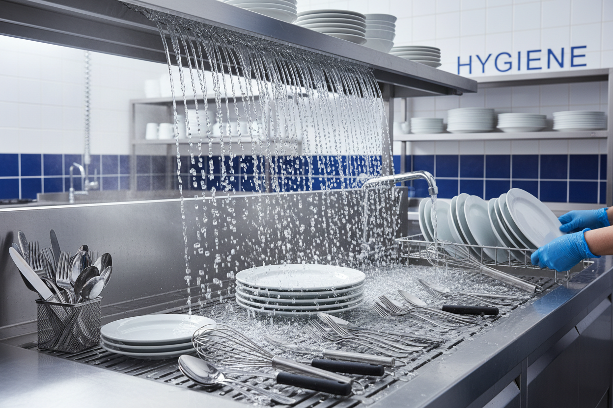 water for sanitation of Kitchen utensils