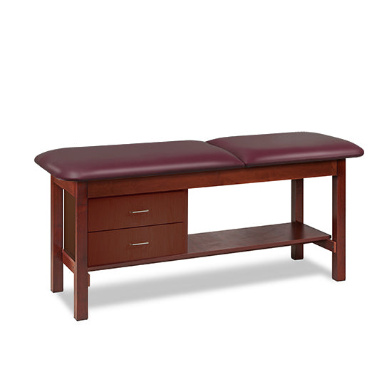 Clinton Industries - 1013-30 Classic Treatment Table w/ Adjustable Back, Drawers & Shelf. 72"L x 30"W. 400 lbs Capacity [Natural Finish] - Clinton Industries product image