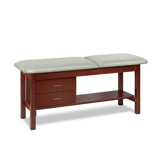 Clinton Industries - 1013-38 Classic Treatment Table w/ Adjustable Back, Drawers & Shelf. 78"L x 30"W. 400 lbs Capacity [Natural Finish] - Clinton Industries product image