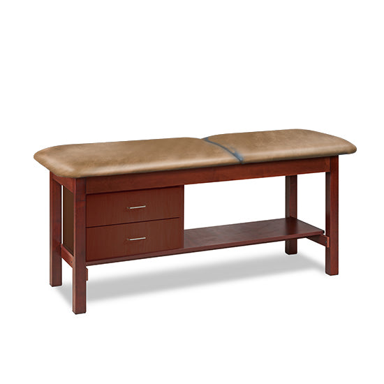 Clinton Industries - 1013-38 Classic Treatment Table w/ Adjustable Back, Drawers & Shelf. 78"L x 30"W. 400 lbs Capacity [Natural Finish] - Clinton Industries product image