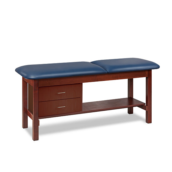 Clinton Industries - 1013-30 Classic Treatment Table w/ Adjustable Back, Drawers & Shelf. 72"L x 30"W. 400 lbs Capacity [Natural Finish] - Clinton Industries product image