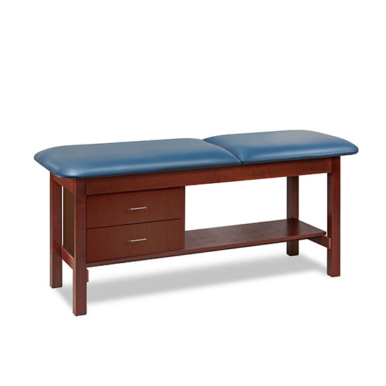 Clinton Industries - 1013-30 Classic Treatment Table w/ Adjustable Back, Drawers & Shelf. 72"L x 30"W. 400 lbs Capacity [Natural Finish] - Clinton Industries product image