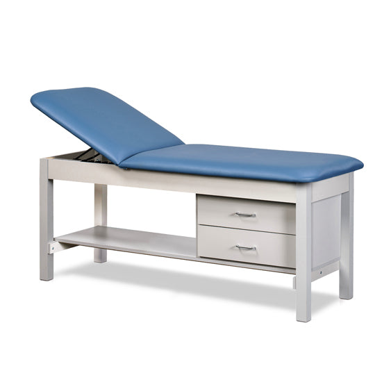 Clinton Industries - 1013-30 Classic Treatment Table w/ Adjustable Back, Drawers & Shelf. 72"L x 30"W. 400 lbs Capacity [Natural Finish] - Clinton Industries product image