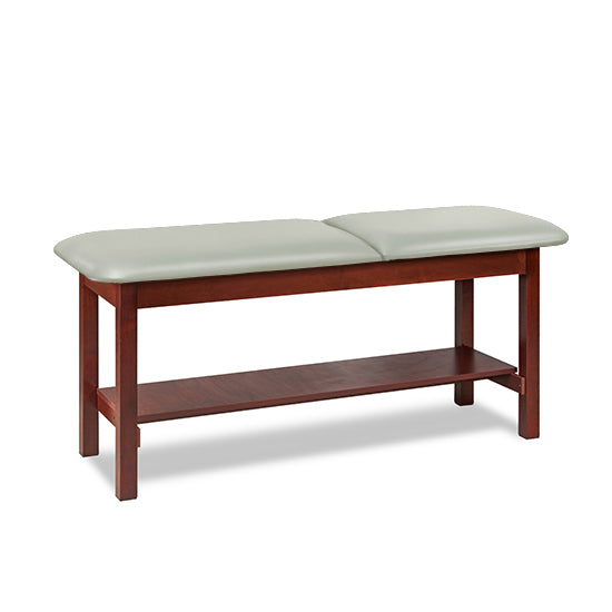 Clinton Industries - 1020-24 Classic Treatment Table w/ Adjustable Back & Shelf. 24"W x 72" L. 400 lbs Capacity [Natural Finish]
