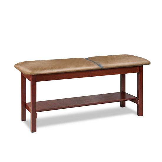 Clinton Industries - 1020-24 Classic Treatment Table w/ Adjustable Back & Shelf. 24"W x 72" L. 400 lbs Capacity [Natural Finish]