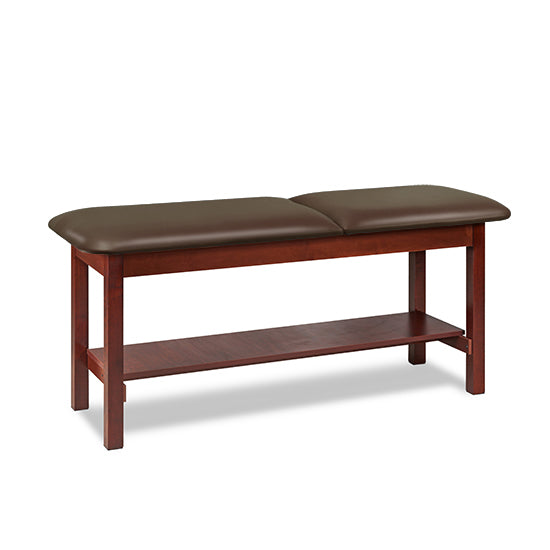 Clinton Industries - 1020-24 Classic Treatment Table w/ Adjustable Back & Shelf. 24"W x 72" L. 400 lbs Capacity [Natural Finish]