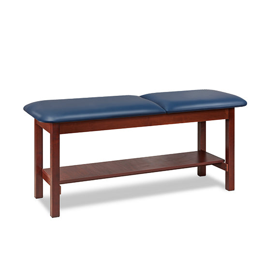 Clinton Industries - 1020-24 Classic Treatment Table w/ Adjustable Back & Shelf. 24"W x 72" L. 400 lbs Capacity [Natural Finish]