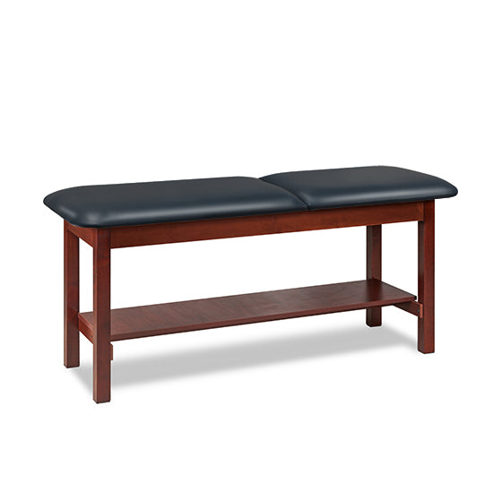Clinton Industries - 1020-24 Classic Treatment Table w/ Adjustable Back & Shelf. 24"W x 72" L. 400 lbs Capacity [Natural Finish]
