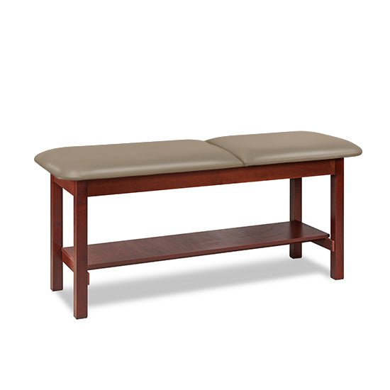 Clinton Industries - 1020-24 Classic Treatment Table w/ Adjustable Back & Shelf. 24"W x 72" L. 400 lbs Capacity [Natural Finish]