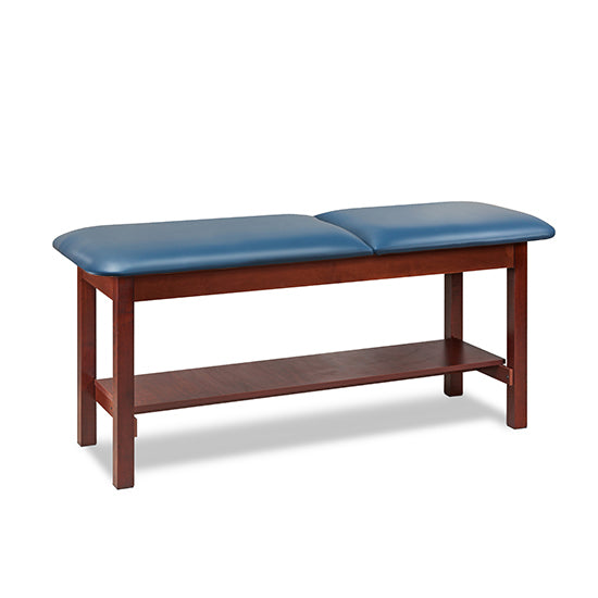 Clinton Industries - 1020-24 Classic Treatment Table w/ Adjustable Back & Shelf. 24"W x 72" L. 400 lbs Capacity [Natural Finish] - Clinton Industries product image