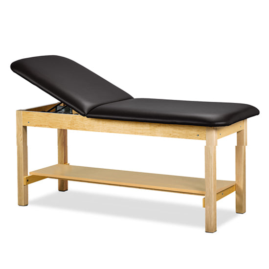 Clinton Industries - 1025-30 Classic Treatment Table w/ Adjustable Back & Shelf. 72"L x 30"W. 500 lbs Capacity Bariatric [Natural Finish] - Clinton Industries product image