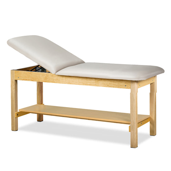 Clinton Industries - 1025-30 Classic Treatment Table w/ Adjustable Back & Shelf. 72"L x 30"W. 500 lbs Capacity Bariatric [Natural Finish] - Clinton Industries product image