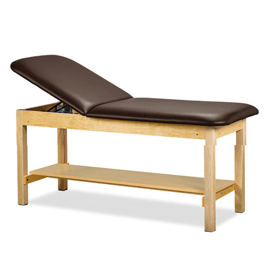 Clinton Industries - 1025-38 Classic Treatment Table w/ Adjustable Back & Shelf. 78"L x 30"W. 500 lbs Capacity Bariatric [Natural Finish] - Clinton Industries product image
