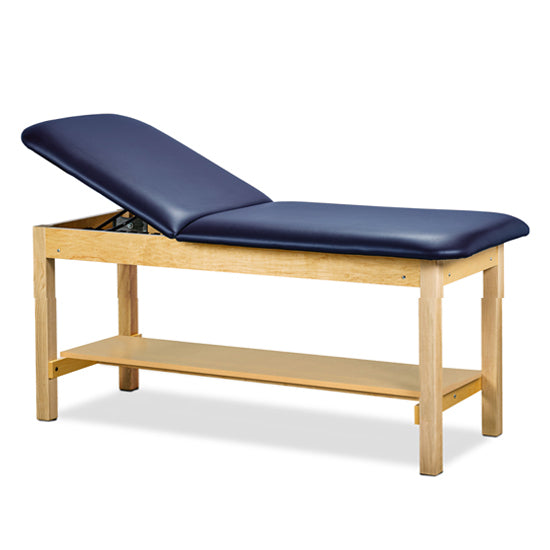 Clinton Industries - 1025-38-088 Classic Treatment Table w/ Shelf & Flat Top. 500 lbs Capacity Bariatric. 30"W x 78" L [Natural Finish] - Clinton Industries product image