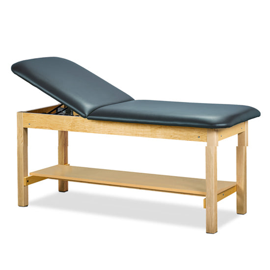 Clinton Industries - 1025-38 Classic Treatment Table w/ Adjustable Back & Shelf. 78"L x 30"W. 500 lbs Capacity Bariatric [Natural Finish] - Clinton Industries product image