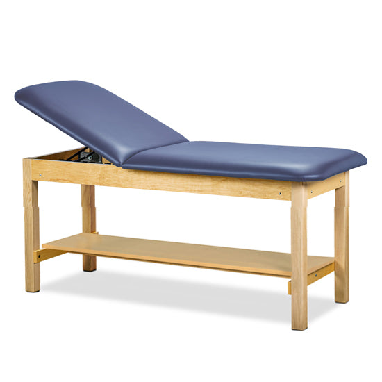 Clinton Industries - 1025-38-088 Classic Treatment Table w/ Shelf & Flat Top. 500 lbs Capacity Bariatric. 30"W x 78" L [Natural Finish] - Clinton Industries product image