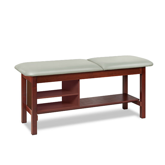 Clinton Industries - 1030-30 Classic Treatment Table w/ Adjustable Back & Shelving. 400 lbs Capacity, 72"L x 30"W [Natural Finish] - Clinton Industries product image