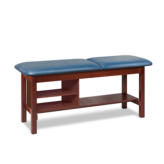Clinton Industries - 1030-27 Classic Treatment Table w/ Adjustable Back & Shelving. 400 lbs Capacity, 72"L x 27"W [Natural Finish] - Clinton Industries product image