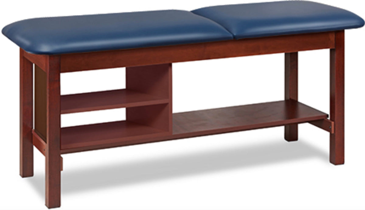 Clinton Industries - 1035-27-088 Classic Treatment Table w/ Shelving & Flat Top. 500 lbs Capacity. 72"L x 27"W [Natural Finish] - product image 1