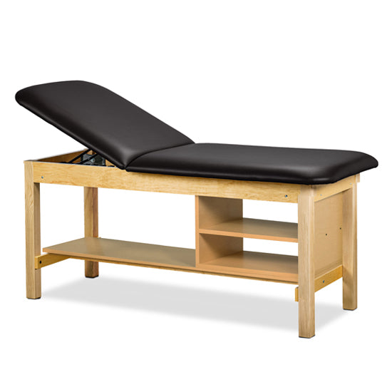 Clinton Industries - 1035-38 Classic Treatment Table w/ Adjustable Back & Shelving. 500 lbs Capacity Bariatric. 78"L x 30"W [Natural Finish] - Clinton Industries product image