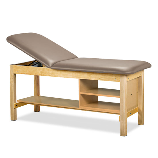 Clinton Industries - 1035-38 Classic Treatment Table w/ Adjustable Back & Shelving. 500 lbs Capacity Bariatric. 78"L x 30"W [Natural Finish] - Clinton Industries product image