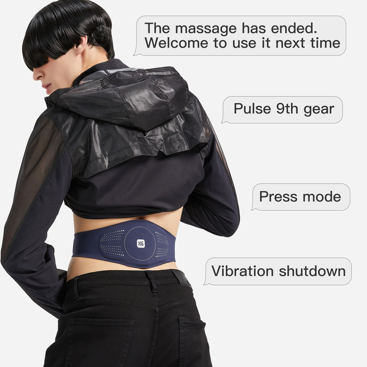 Master Massage - D1 Portable TENS Heating Pad Heated Belt for Lower Back Pain Relief - Tens Pulse-Vibration Massage