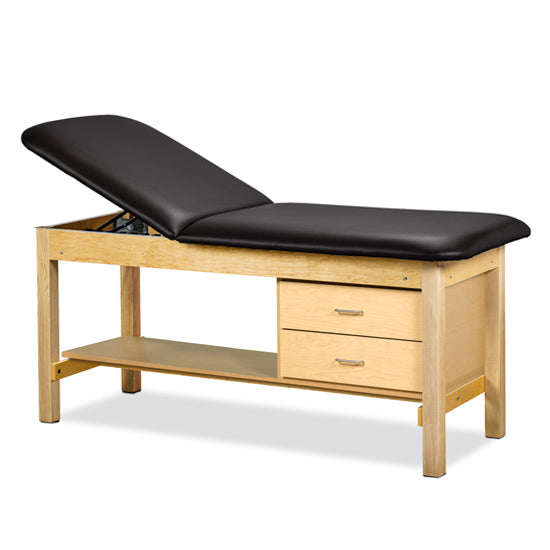 Clinton Industries - 1135-27 Classic Treatment Table w/ Adjustable Back, Drawers & Shelf. 72"L x 27"W. 500 lbs Capacity [Natural Finish] - Clinton Industries product image