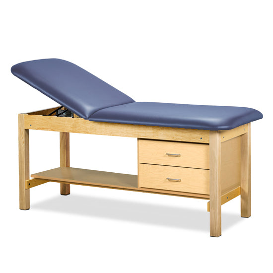 Clinton Industries - 1135-38-088 Classic Treatment Table w/ Drawers, Shelf & Flat Top. 500 lbs Capacity Bariatric. 78"L x 30"W [Natural Finish] - Clinton Industries product image