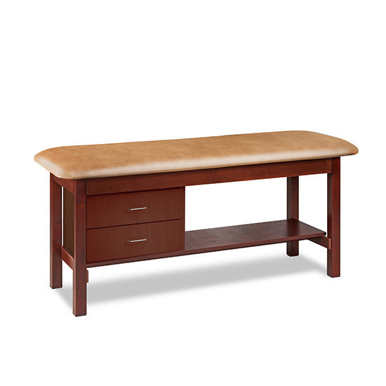Clinton Industries - 1300-27 Classic Treatment Table w/ Drawers, Shelf & Flat Top. 400 lbs Capacity. 72"L x 27"W [Natural Finish] - Clinton Industries product image
