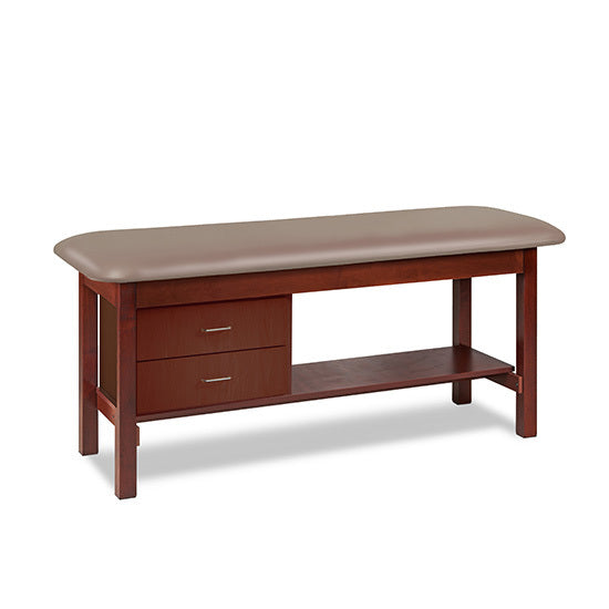 Clinton Industries - 1300-30 Classic Treatment Table w/ Drawers, Shelf & Flat Top. 400 lbs Capacity. 72"L x 30"W [Natural Finish] - Clinton Industries product image