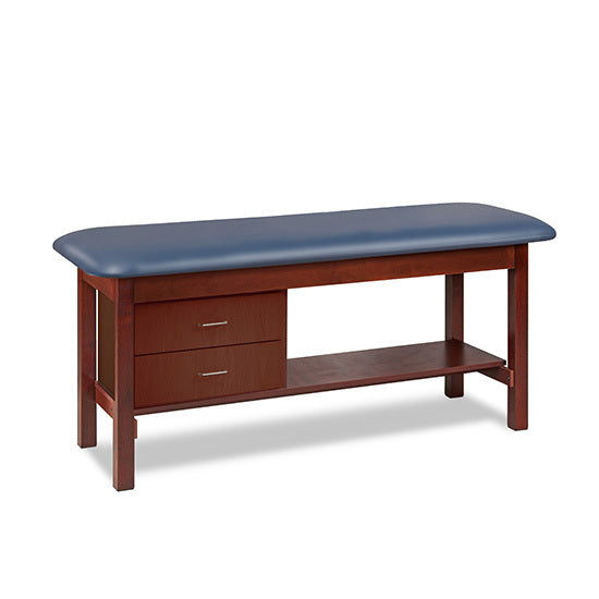 Clinton Industries - 1300-27 Classic Treatment Table w/ Drawers, Shelf & Flat Top. 400 lbs Capacity. 72"L x 27"W [Natural Finish] - Clinton Industries product image