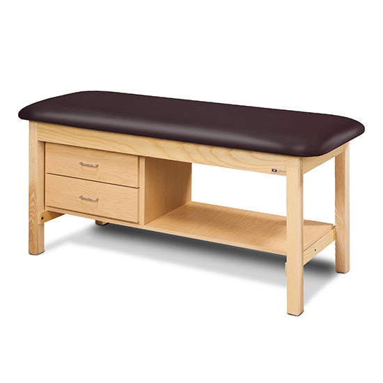 Clinton Industries - 1300-38 Classic Treatment Table w/ Drawers, Shelf & Flat Top. 400 lbs Capacity. 78"L x 30"W [Natural Finish] - Clinton Industries product image
