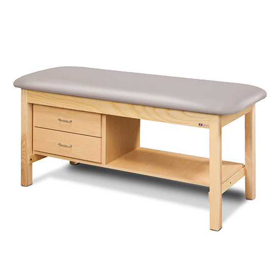 Clinton Industries - 1300-27 Classic Treatment Table w/ Drawers, Shelf & Flat Top. 400 lbs Capacity. 72"L x 27"W [Natural Finish] - Clinton Industries product image