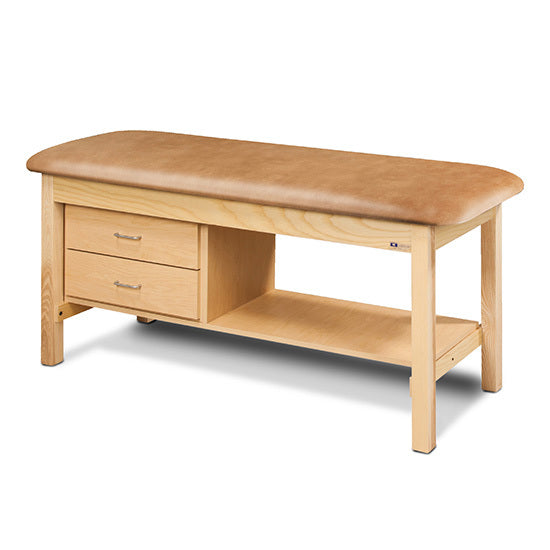 Clinton Industries - 1300-30 Classic Treatment Table w/ Drawers, Shelf & Flat Top. 400 lbs Capacity. 72"L x 30"W [Natural Finish] - Clinton Industries product image
