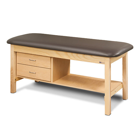 Clinton Industries - 1300-27 Classic Treatment Table w/ Drawers, Shelf & Flat Top. 400 lbs Capacity. 72"L x 27"W [Natural Finish] - Clinton Industries product image