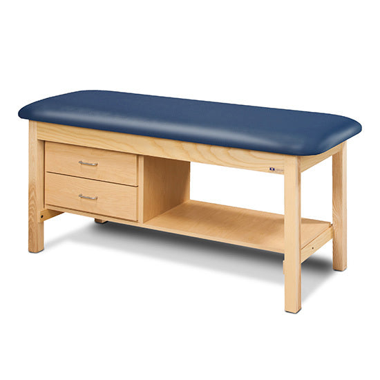 Clinton Industries - 1300-27 Classic Treatment Table w/ Drawers, Shelf & Flat Top. 400 lbs Capacity. 72"L x 27"W [Natural Finish] - Clinton Industries product image