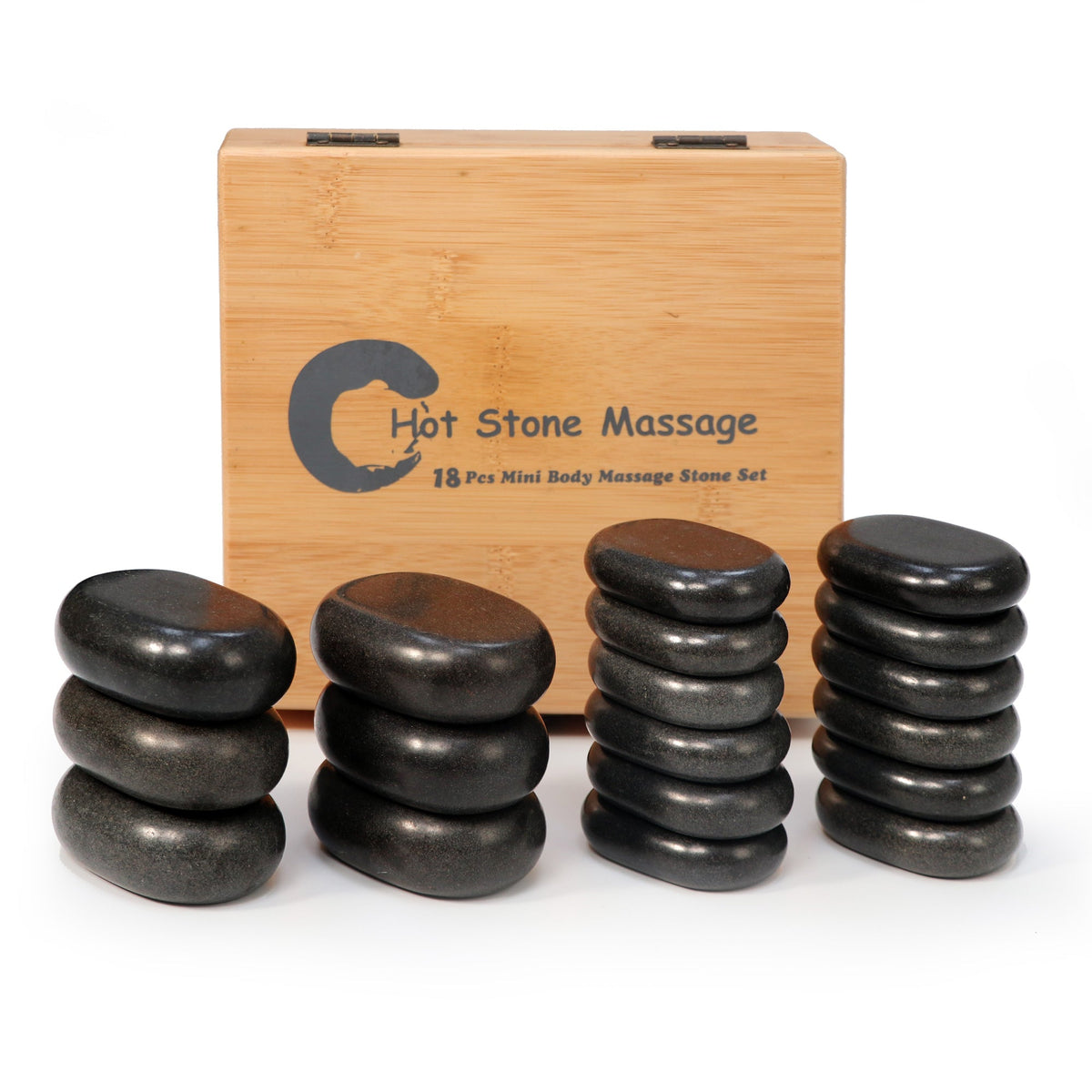Master Massage - 18 Piece Essential Hot Stone Massage Set Kit Package for Professional or Home Spa, Healing, Pain Relief-Basalt Rock