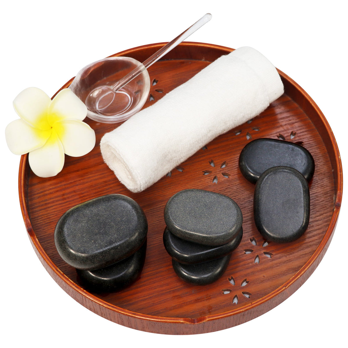 Master Massage - 18 Piece Essential Hot Stone Massage Set Kit Package for Professional or Home Spa, Healing, Pain Relief-Basalt Rock