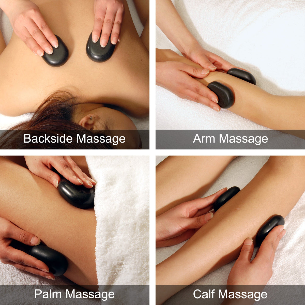 Master Massage - 18 Piece Essential Hot Stone Massage Set Kit Package for Professional or Home Spa, Healing, Pain Relief-Basalt Rock