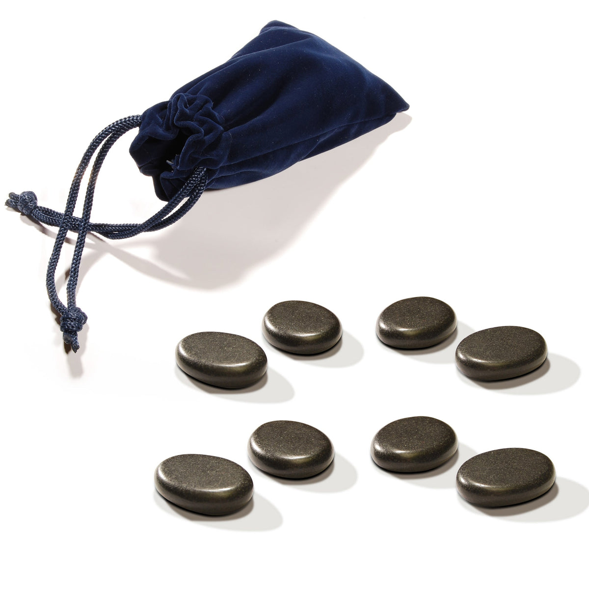 Master Massage - Basalt Hot Stone Toe Set 8 Piece Pack (1.5 ” x 1” X0.3")