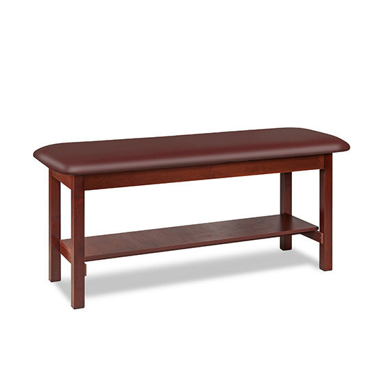 Clinton Industries - 200-24 Classic Treatment Table w/ Shelf & Flat Top. 400 lbs Capacity, 24" W x 72" L [Natural Finish] - Clinton Industries product image