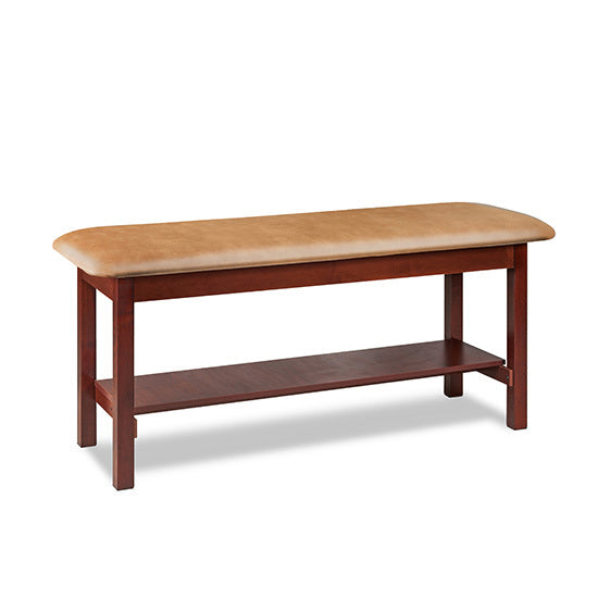 Clinton Industries - 200-27 Classic Treatment Table w/ Shelf & Flat Top. 400 lbs Capacity, 27" W x 72" L [Natural Finish] - Clinton Industries product image