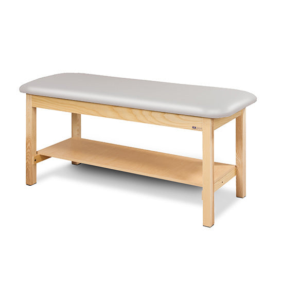 Clinton Industries - 200-38 Classic Treatment Table w/ Shelf & Flat Top. 400 lbs Capacity, 30" W x 78" L [Natural Finish] - Clinton Industries product image