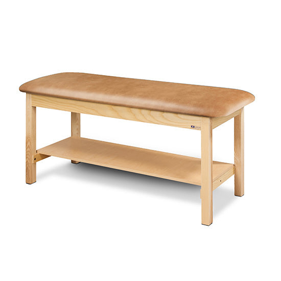 Clinton Industries - 200-38 Classic Treatment Table w/ Shelf & Flat Top. 400 lbs Capacity, 30" W x 78" L [Natural Finish] - Clinton Industries product image