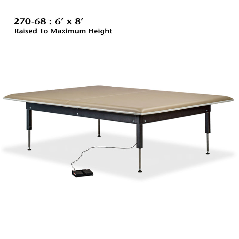 Clinton Industries - 270-46 Bariatric Power Hi-Lo Mat Table w/ Flat Top. 6'L x 4'W, for Physical Therapy - Clinton Industries product image