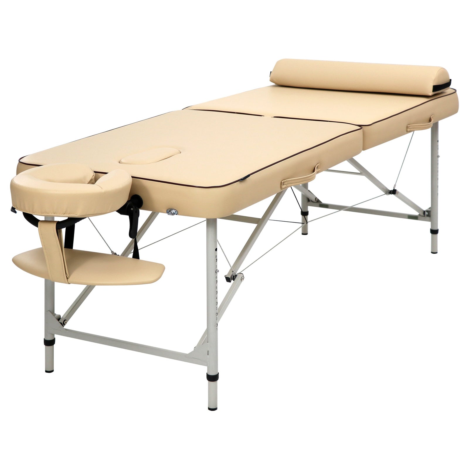 Master Massage - 28” Breeze Light Weight Aluminum Portable Massage Table Package, Cream Color