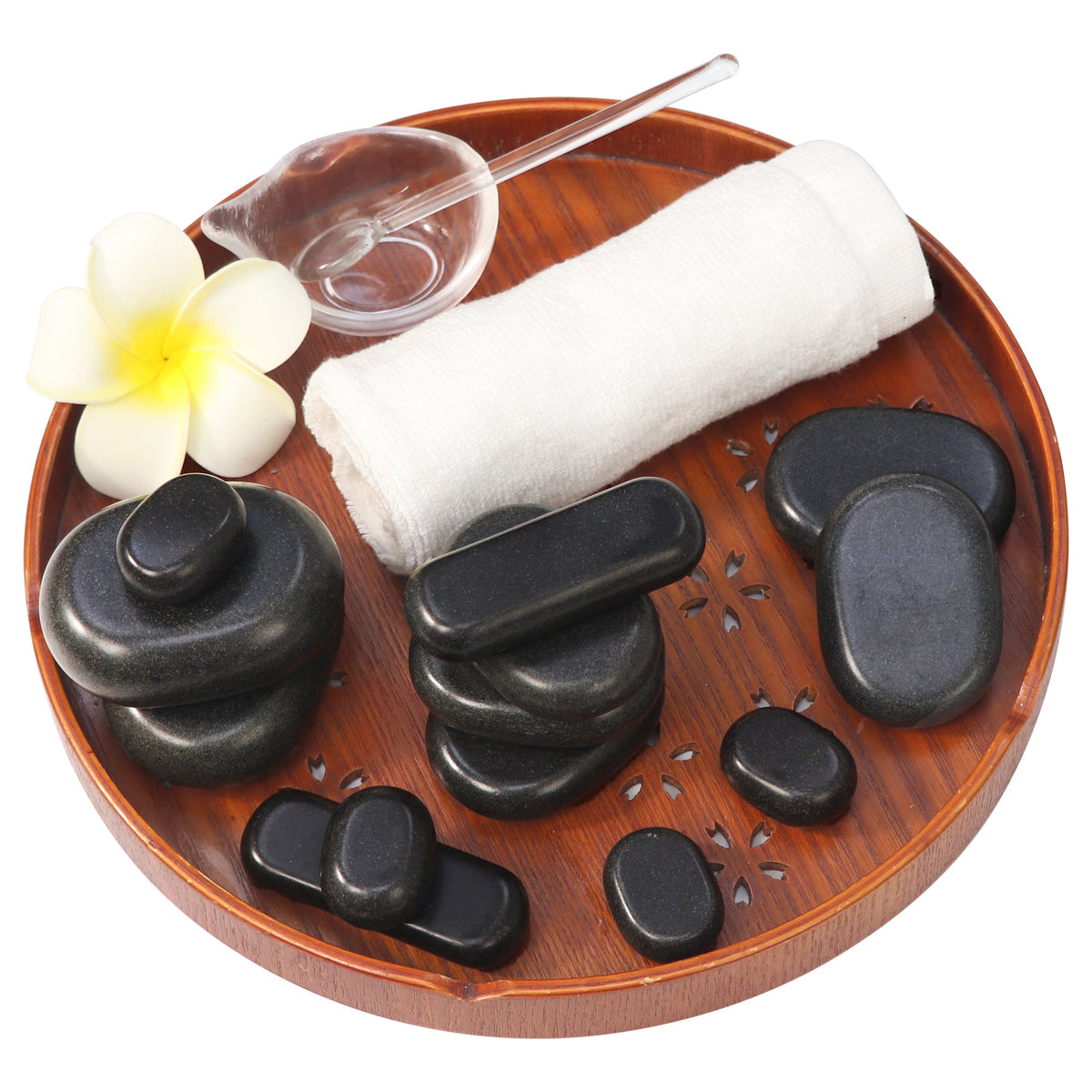 Master Massage - 28 Piece Essential Hot Stone Massage Stone Set Kit Package for Professional or Home Spa Stone Therapy, Healing, Pain Relief-Basalt Rock