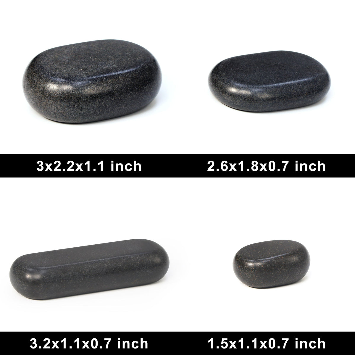 Master Massage - 28 Piece Essential Hot Stone Massage Stone Set Kit Package for Professional or Home Spa Stone Therapy, Healing, Pain Relief-Basalt Rock