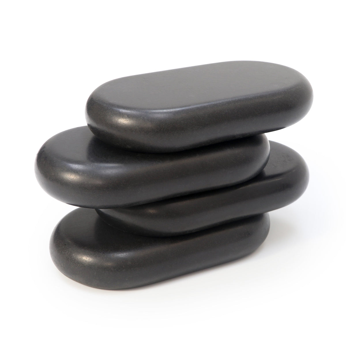 Master Massage - XX Extra Large Flat Ovular Basalt Hot Massage Stone 4 piece Pack 6" X 3.4" X 1.1" Rock