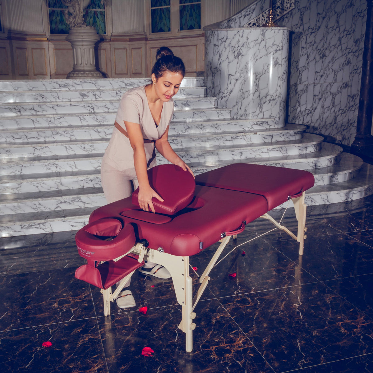 Master Massage - 30” Eva Pregnancy Portable Massage Table, Burgundy Color